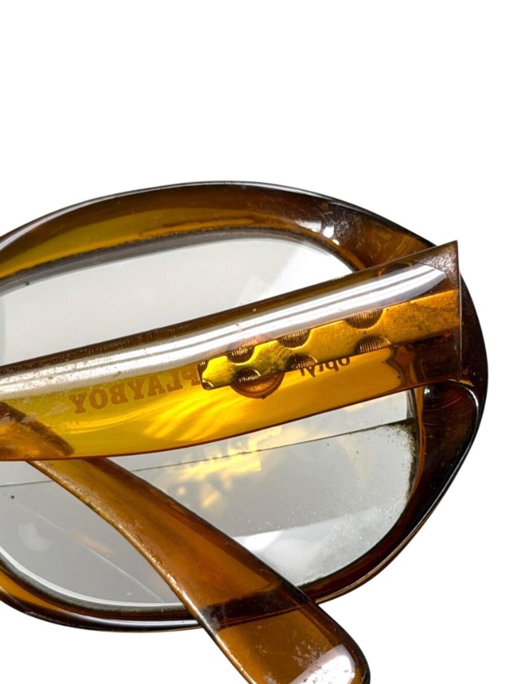 1970s Playboy 1024 Eyeglasses Frame Germany Honey Amber color - Picture 5 of 11